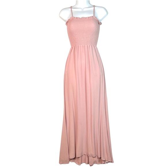 Reformation Ceylon Smocked Top Maxi Dress in Blush Pink Size XS - Picture 4 of 14